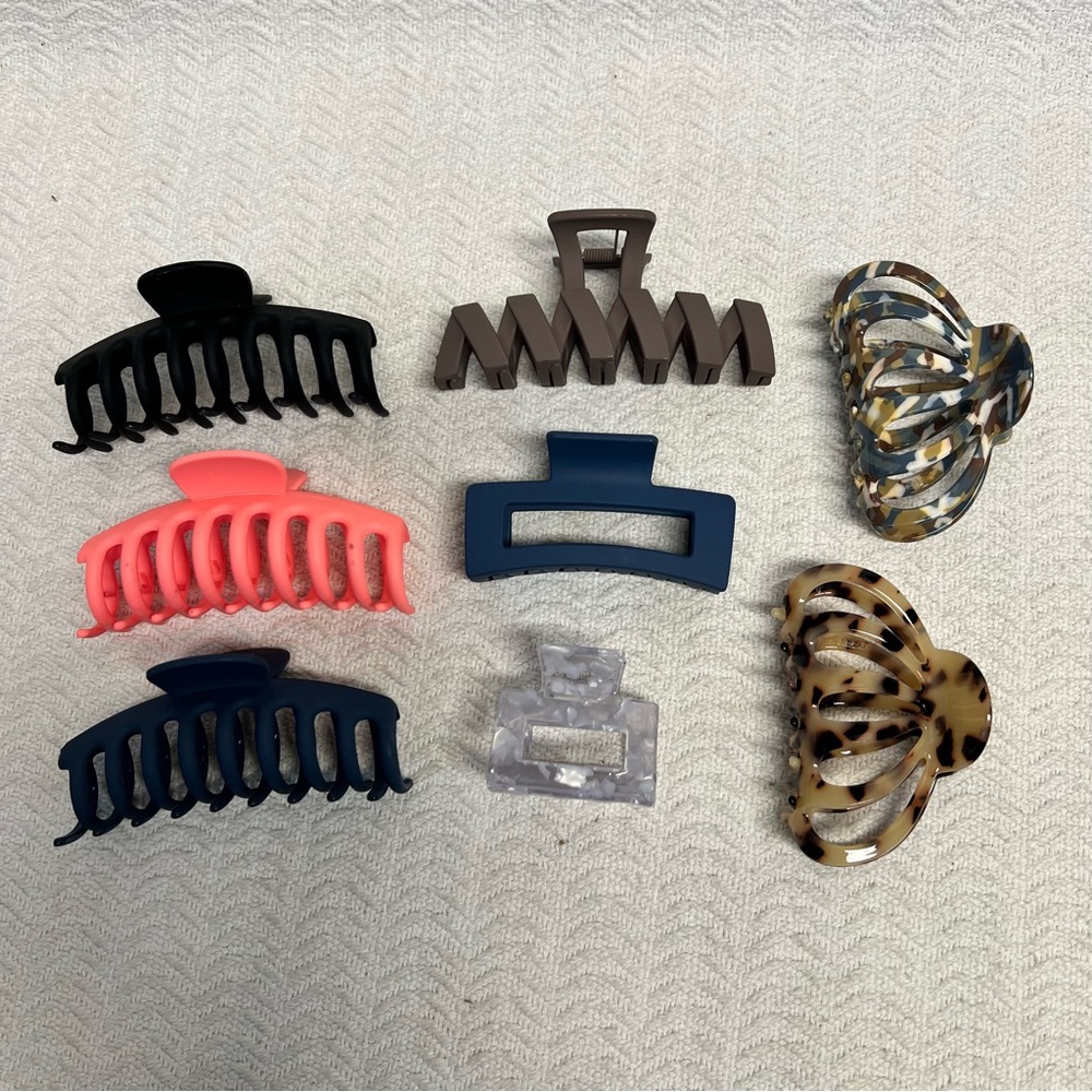 multicolor claw clips set of 8